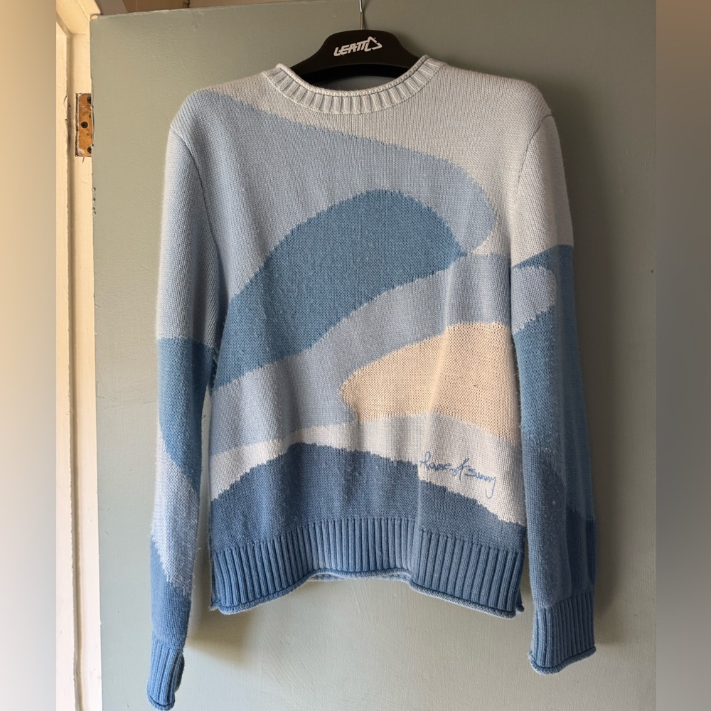 House of Sunny Women's Blue and Cream Sweater